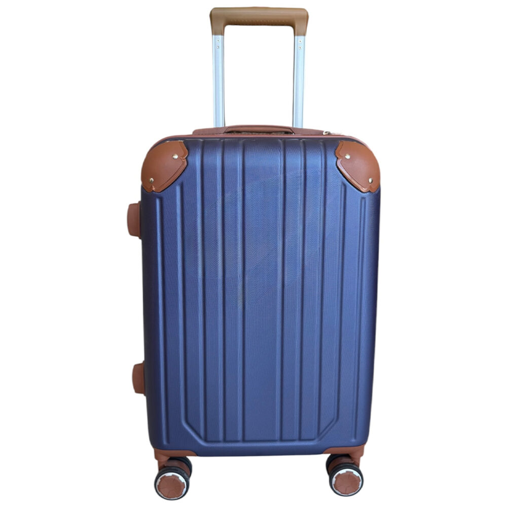 0DBDA5E1-C49C-15E1-F365-019E2B4E6A7B_1.jpg Βαλίτσα trolley 20″ μπλε ματ με καφέ λεπτομέρειες