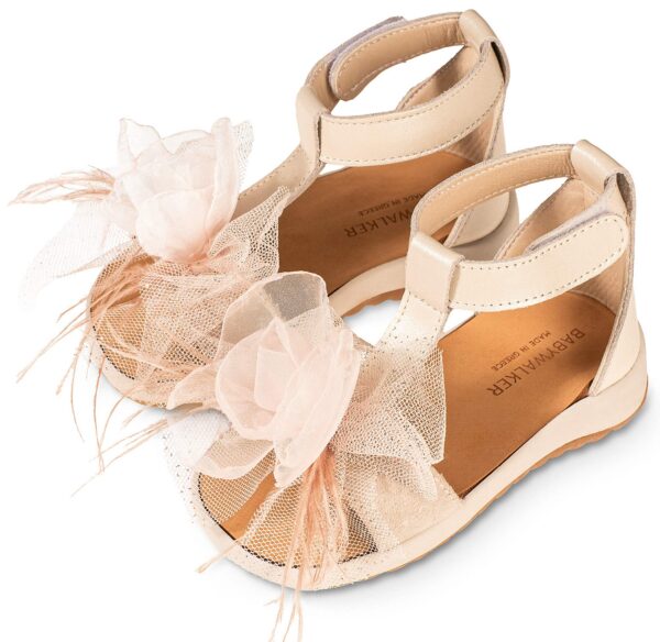 BS3588-IVORY-NUDE-BABYWALKER.jpg Πέδιλο με Λουλούδι BS3588 Εκρού-Νουντ Babywalker