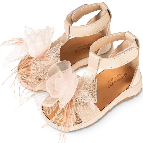 BS3588-IVORY-NUDE-BABYWALKER.jpg Πέδιλο με Λουλούδι BS3588 Εκρού-Νουντ Babywalker