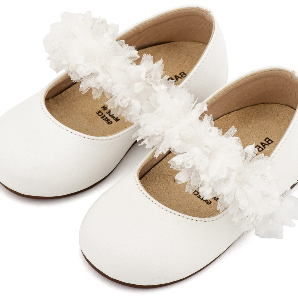 BS3602-WHITE-BABYWALKER.jpg Γοβάκι Μονή Μπαρέτα Διακοσμημένη BS3602 Λευκό Babywalker