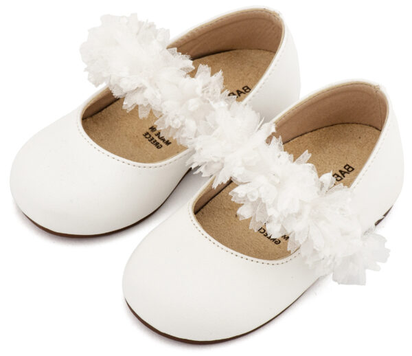 BS3602-WHITE-BABYWALKER.jpg Γοβάκι Μονή Μπαρέτα Διακοσμημένη BS3602 Λευκό Babywalker