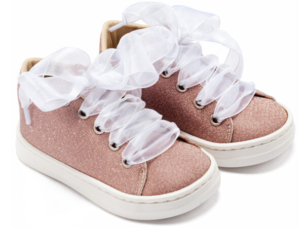 Sneaker απο Ύφασμα και Δέσιμο Κορδέλα BW4864 Ροζ Babywalker