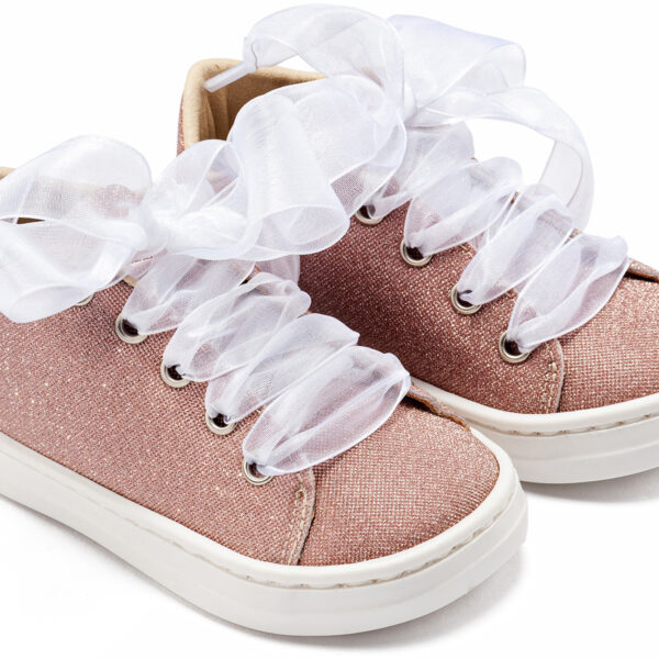 Sneaker απο Ύφασμα και Δέσιμο Κορδέλα BW4864 Ροζ Babywalker