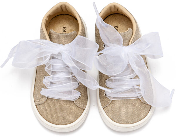 Sneaker απο Ύφασμα και Δέσιμο Κορδέλα BW4864 Πλατίνα Babywalker