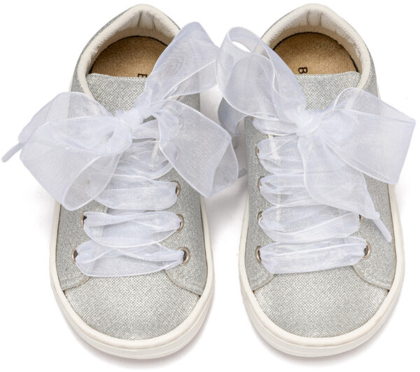 Sneaker απο Ύφασμα και Δέσιμο Κορδέλα BW4864 Ασημί Babywalker