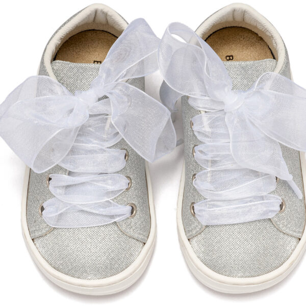 Sneaker απο Ύφασμα και Δέσιμο Κορδέλα BW4864 Ασημί Babywalker