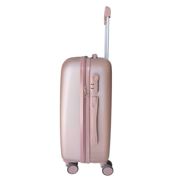 Βαλίτσα trolley 20″ ροζ χρυσή ματ σαγρέ