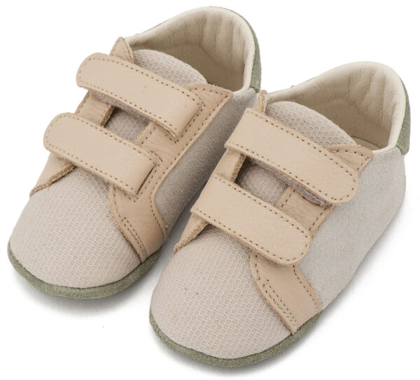 Δερμάτινο Σνικερ με Χρατς MI1138 Λευκό Μπεζ Babywalker