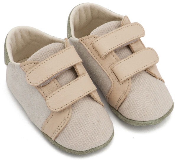 Δερμάτινο Σνικερ με Χρατς MI1138 Λευκό Μπεζ Babywalker