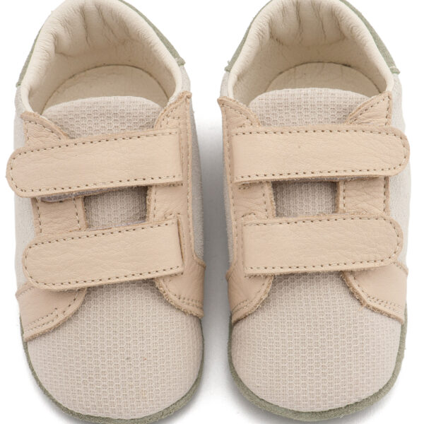 Δερμάτινο Σνικερ με Χρατς MI1138 Λευκό Μπεζ Babywalker