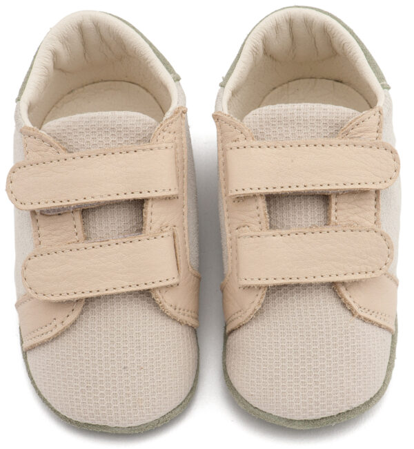 Δερμάτινο Σνικερ με Χρατς MI1138 Λευκό Μπεζ Babywalker