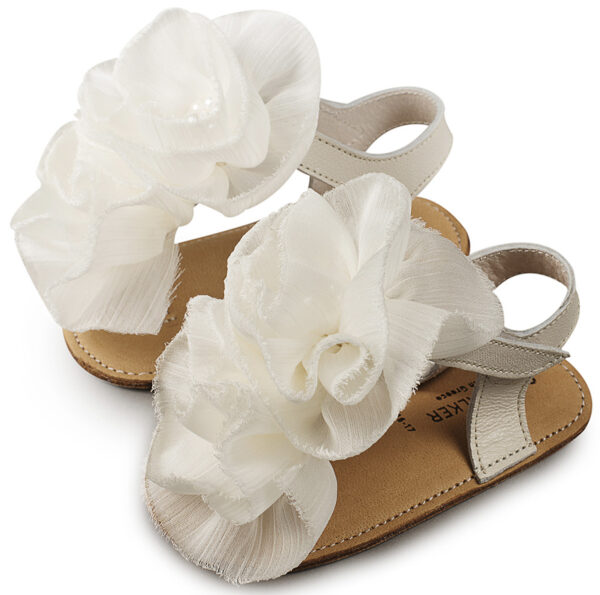 Πέδιλο με Chiffon Λουλούδια MI1559 Εκρού Babywalker