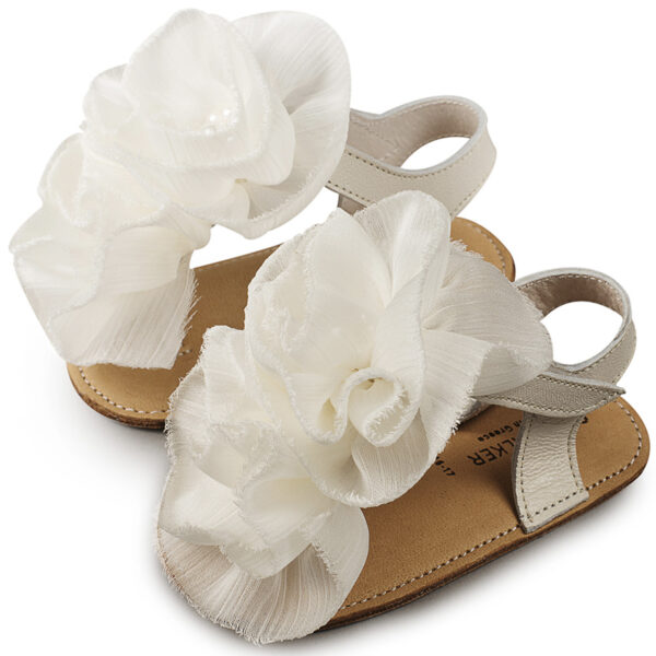 Πέδιλο με Chiffon Λουλούδια MI1559 Εκρού Babywalker
