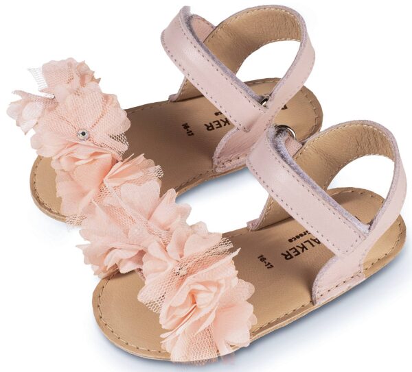 Πέδιλο με Chiffon Λουλούδια MI1633 Ροζ Babywalker