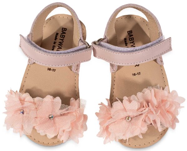Πέδιλο με Chiffon Λουλούδια MI1633 Ροζ Babywalker