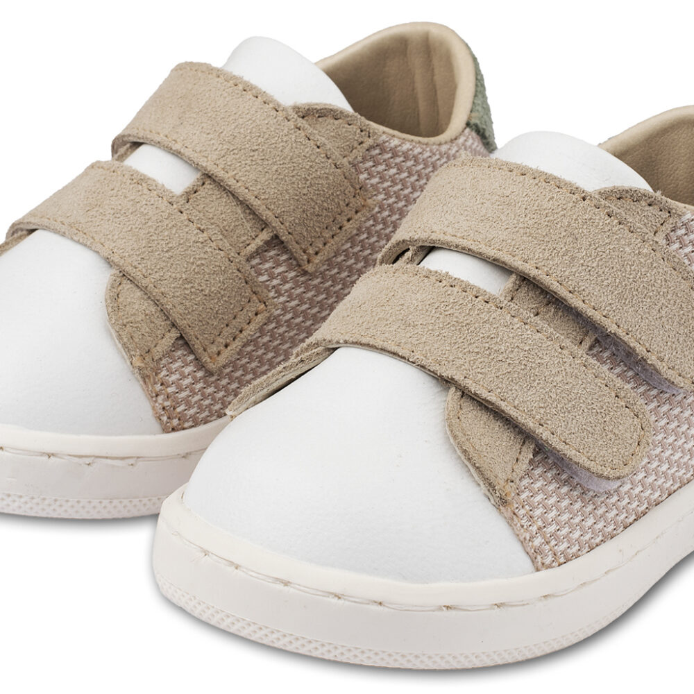 Sneakers Διπλή Μπαρέτα Χρατς PRI2104 Μπεζ Λευκό Μέντα Babywalker