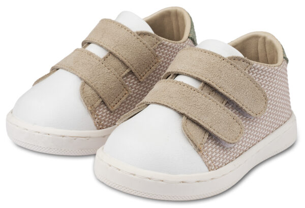 Sneakers Διπλή Μπαρέτα Χρατς PRI2104 Μπεζ Λευκό Μέντα Babywalker
