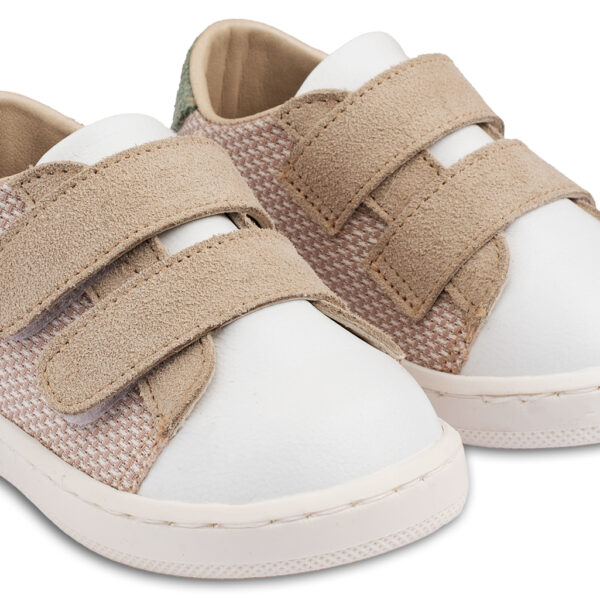 Sneakers Διπλή Μπαρέτα Χρατς PRI2104 Μπεζ Λευκό Μέντα Babywalker