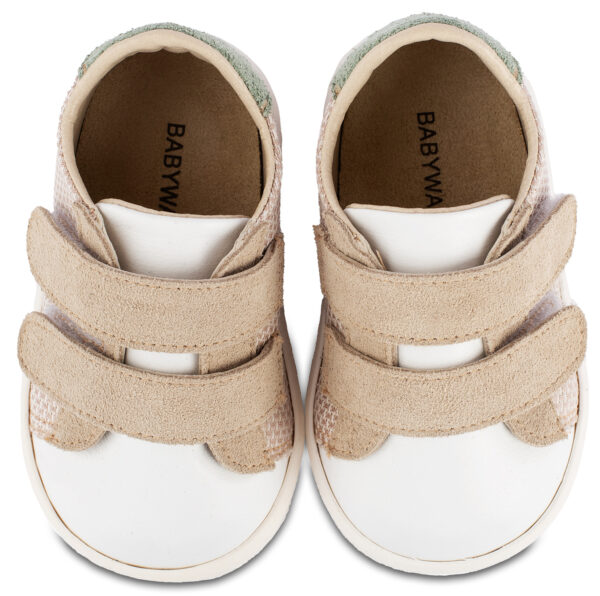 Sneakers Διπλή Μπαρέτα Χρατς PRI2104 Μπεζ Λευκό Μέντα Babywalker